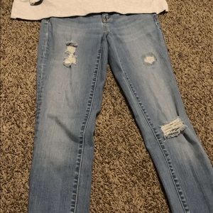 Blue ripped jeans